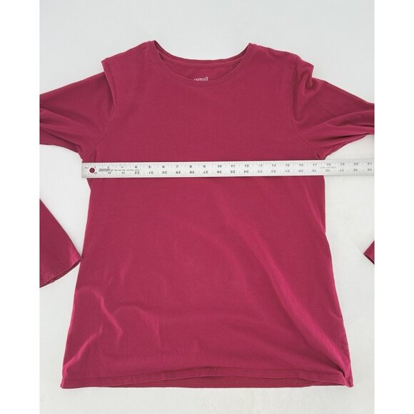 J.Jill Purejill Red Stretch-Cotton Crew Neck Tee Long Sleeve Size MP Basic - Picture 8 of 8
